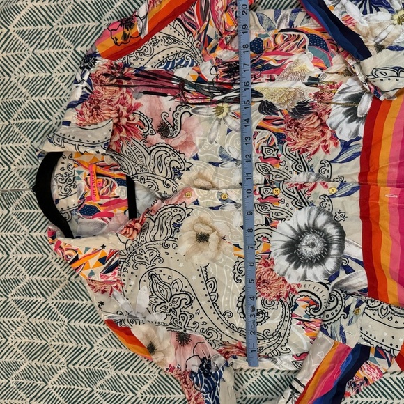 Vilagallo mixed media rainbow long sleeve button up blouse XL / 42 - Picture 6 of 8